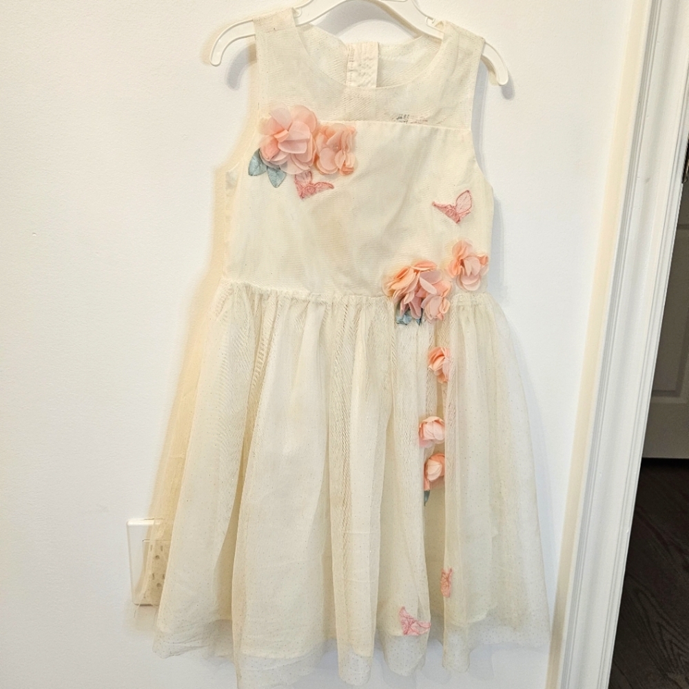 H&M girls flower girl dress, size 7-8
